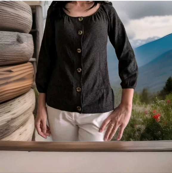 ❄️AK Anne Klein Women's 100% Cashmere Cardigan Sweater - Picture 2 of 6